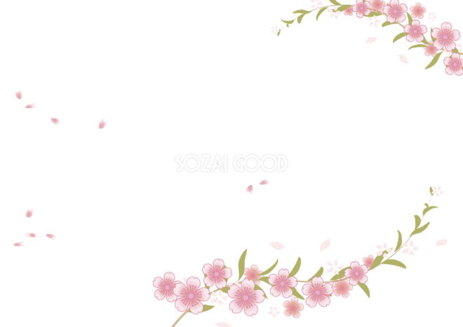 桜 花びら散るイラスト 透過 背景なし無料 フリー 素材good