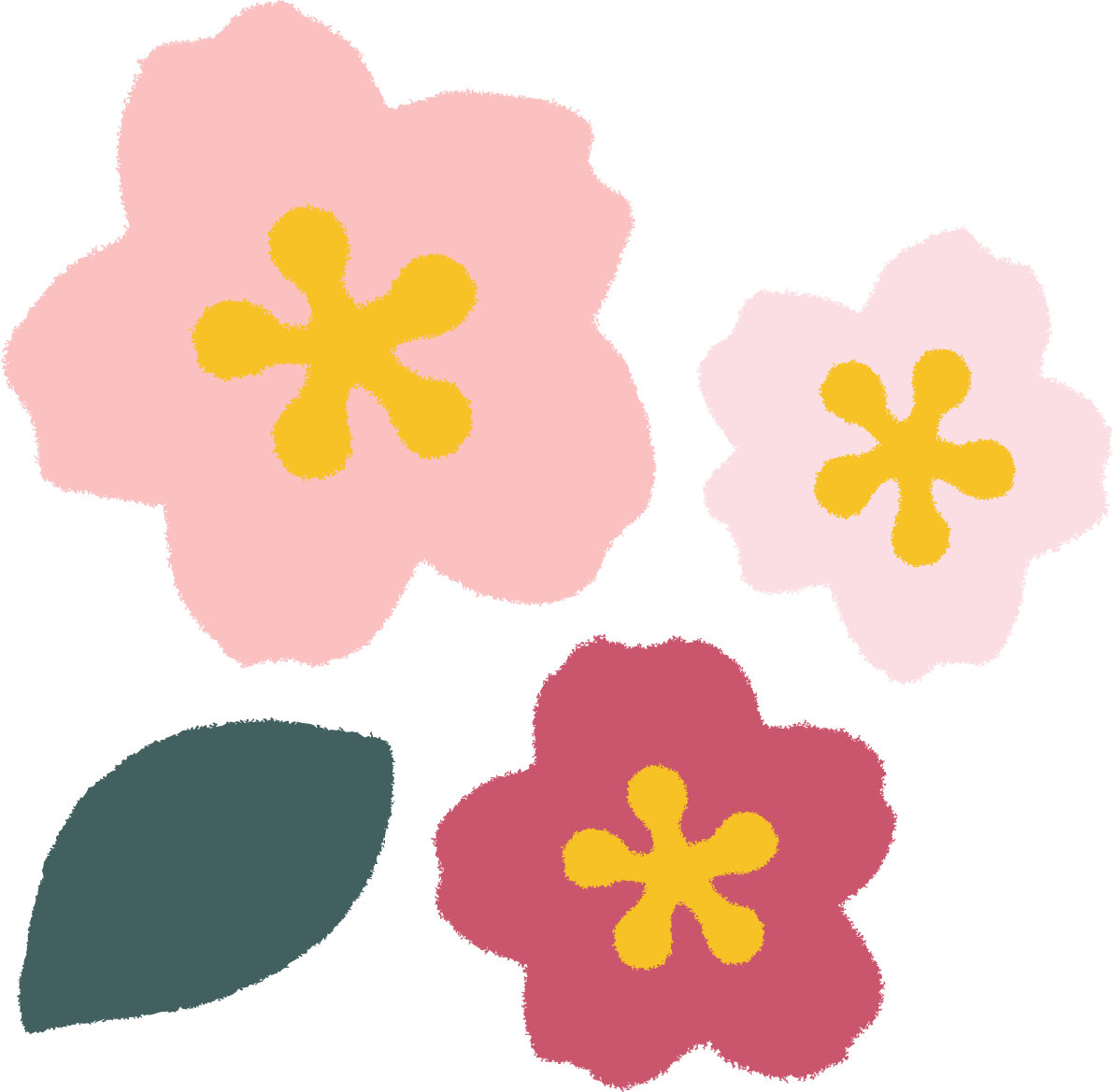 かわいい桜のちぎり絵風のシックで暗い和風桜イラスト無料(フリー)83338に写真・文字を入れる