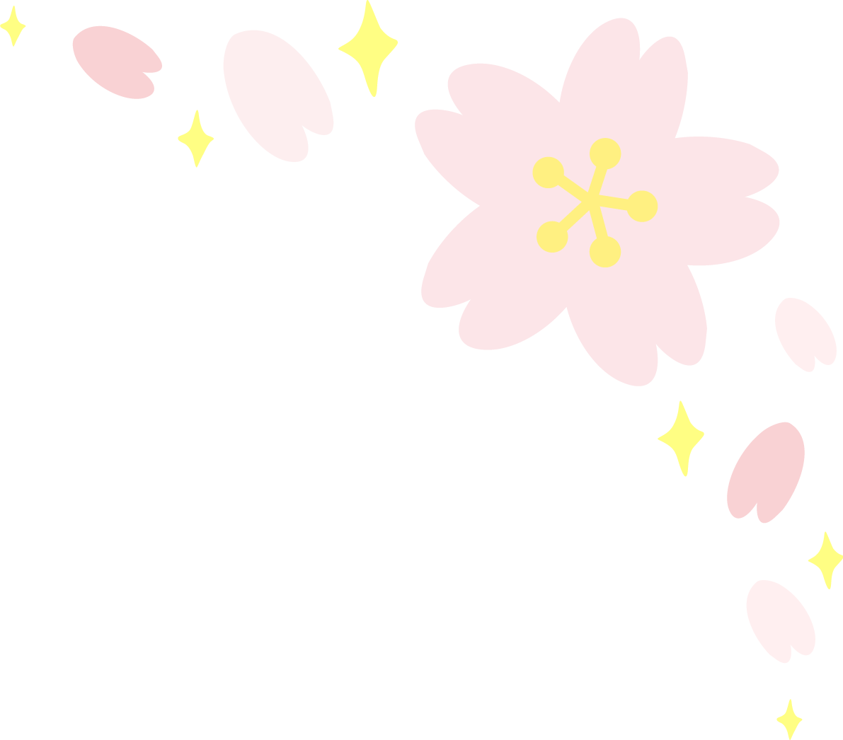 かわいい桜の花びらキラキラ光り舞うイラスト無料(フリー)83341に写真・文字を入れる