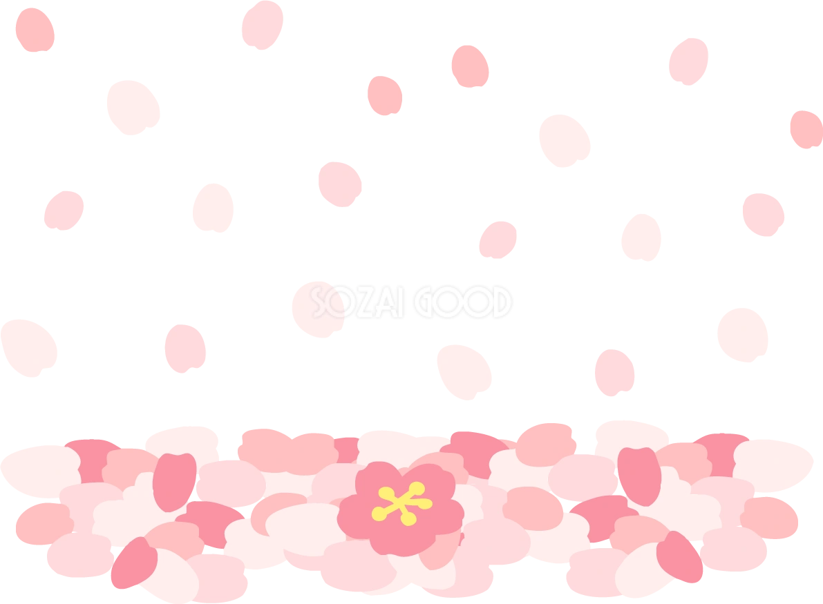 かわいい桜の散っていくイメージの桜イラスト無料(フリー)83342