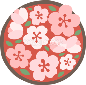 かわいい咲き始めの和風桜イラスト無料(フリー) 83348