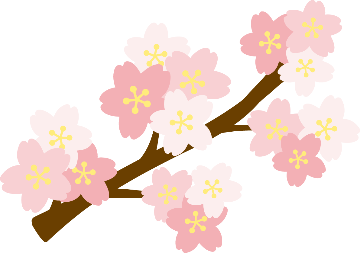 かわいい咲いている桜の花イラスト無料(フリー)83356に写真・文字を入れる