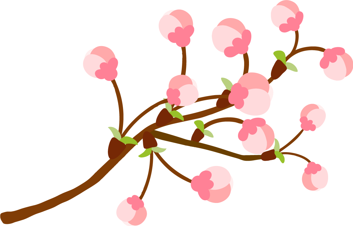 かわいい桜の花つぼみの開花イラスト無料(フリー)83358に写真・文字を入れる