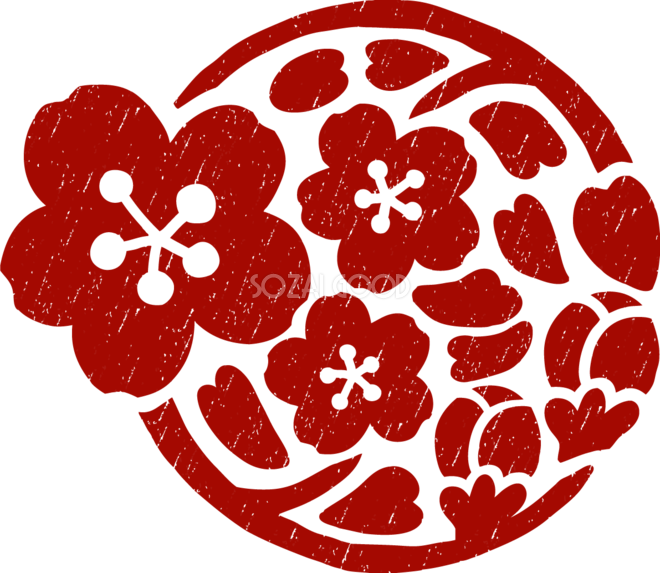 かわいいスタンプ 判子 の桜の花3イラスト無料 フリー 366 素材good