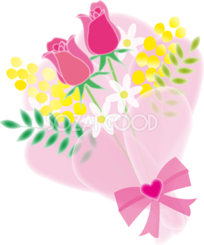 かわいい水彩画風のチューリップの花束フリー無料イラスト83388