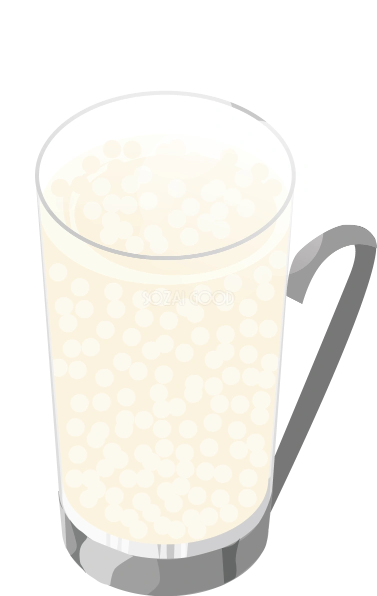おしゃれ甘酒イラスト「透明グラス」無料フリー83392