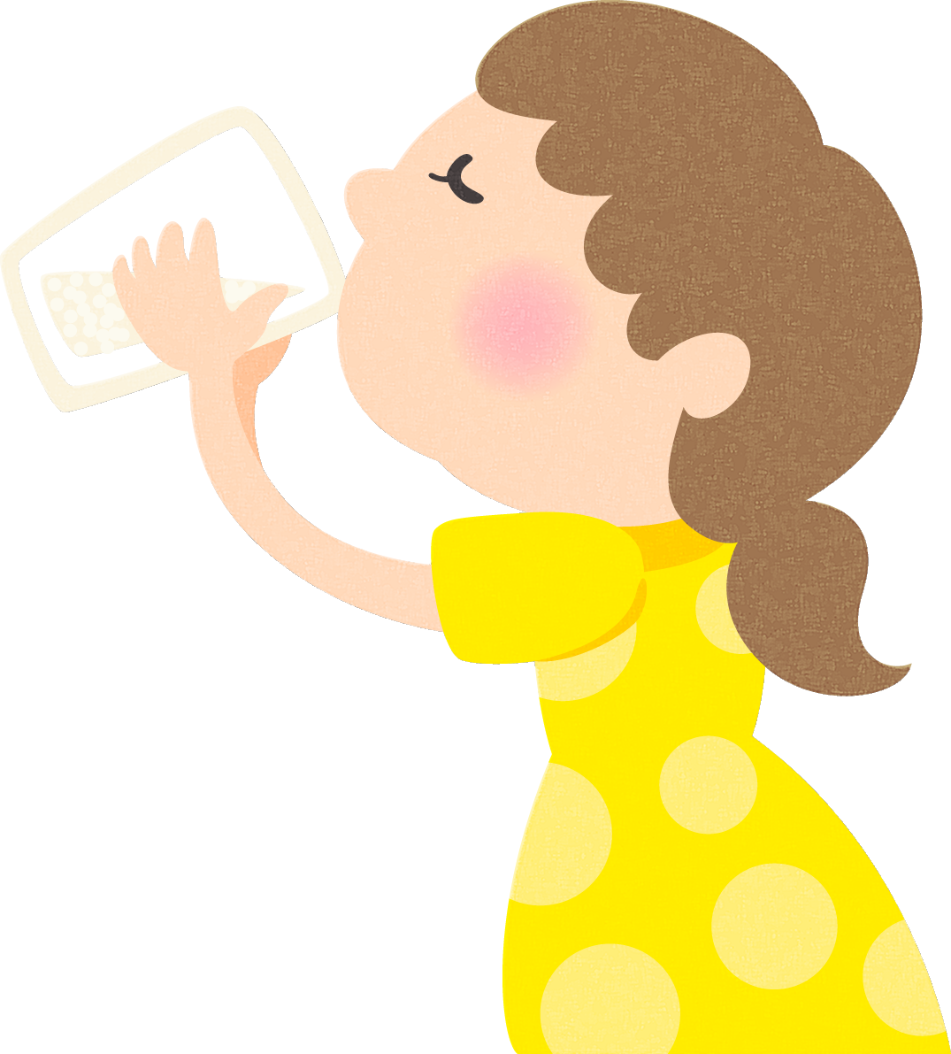 かわいいポップな甘酒イラスト「女の子」無料フリー83393に写真・文字を入れる