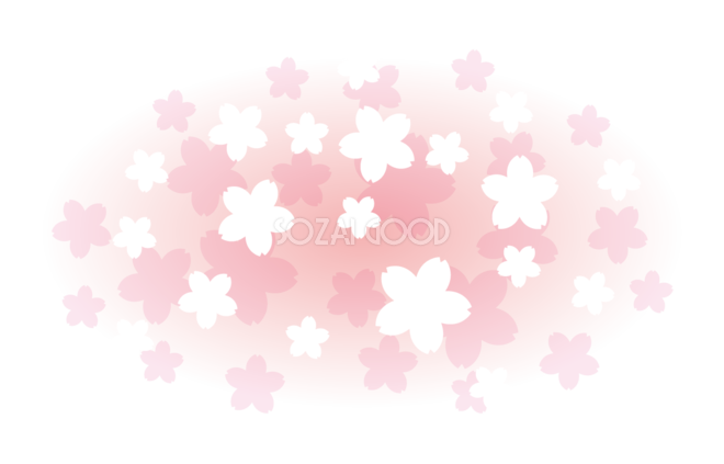 淡いピンクの光の中にたくさんの桜イラスト ワンポイント フリー 無料399 素材good