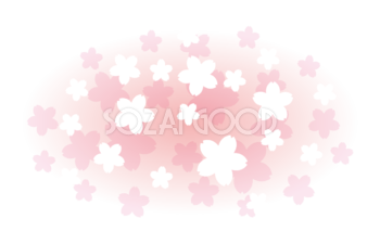 淡いピンクの光の中にたくさんの桜イラスト・ワンポイント(フリー)無料83399