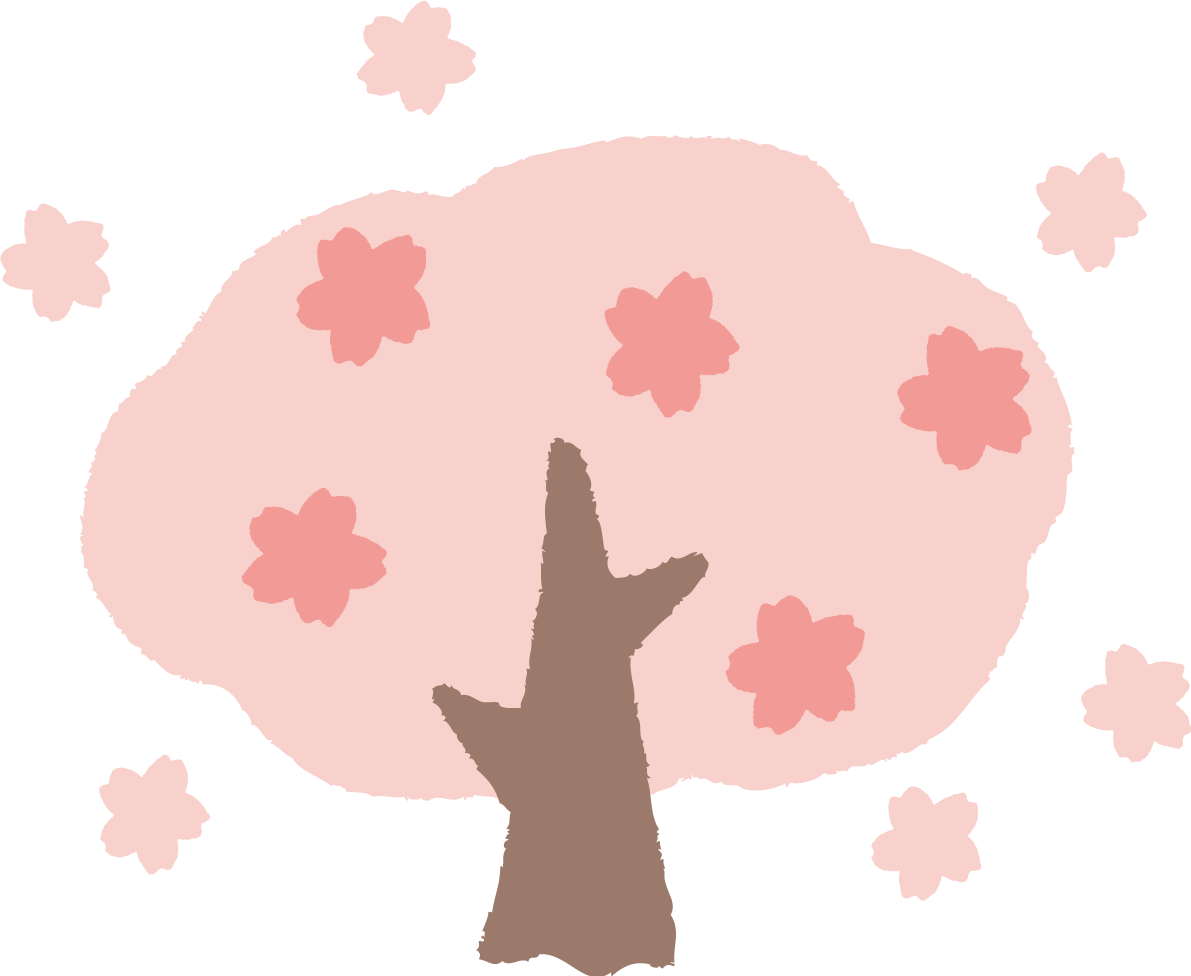手描きタッチの大きな桜の木イラスト・ワンポイント(フリー)無料83408に写真・文字を入れる