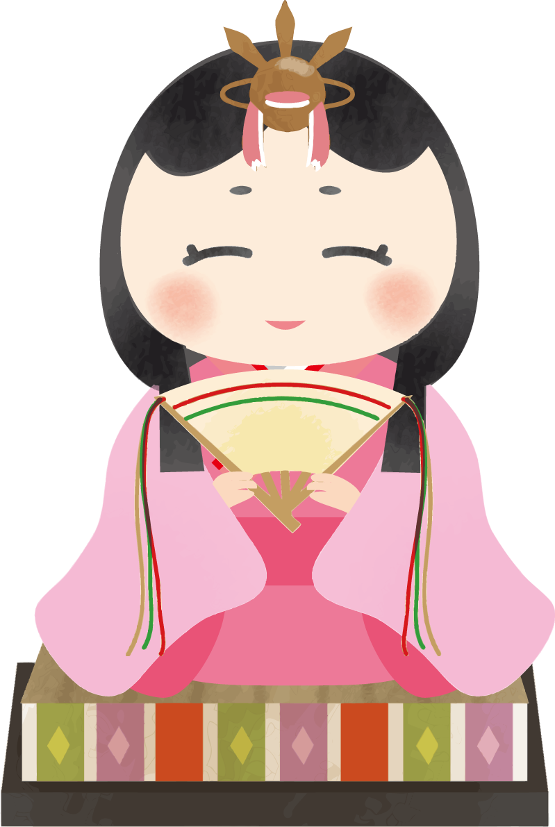 かわいいお雛様-ひな祭りイラスト無料フリー83433に写真・文字を入れる