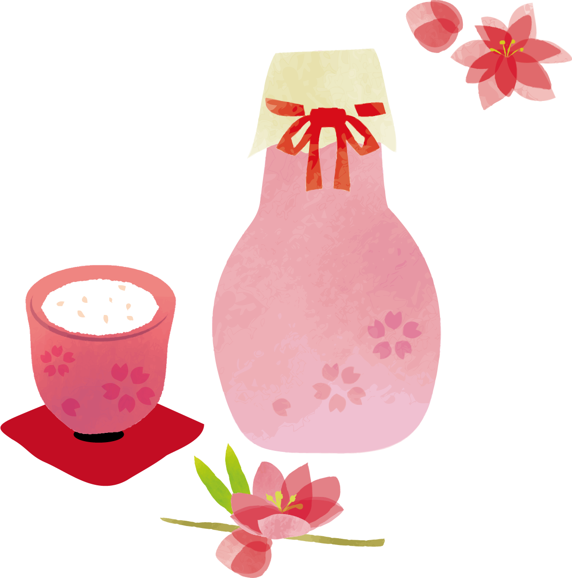 かわいいひな祭りイメージ甘酒-ひな祭りイラスト無料フリー83435に写真・文字を入れる