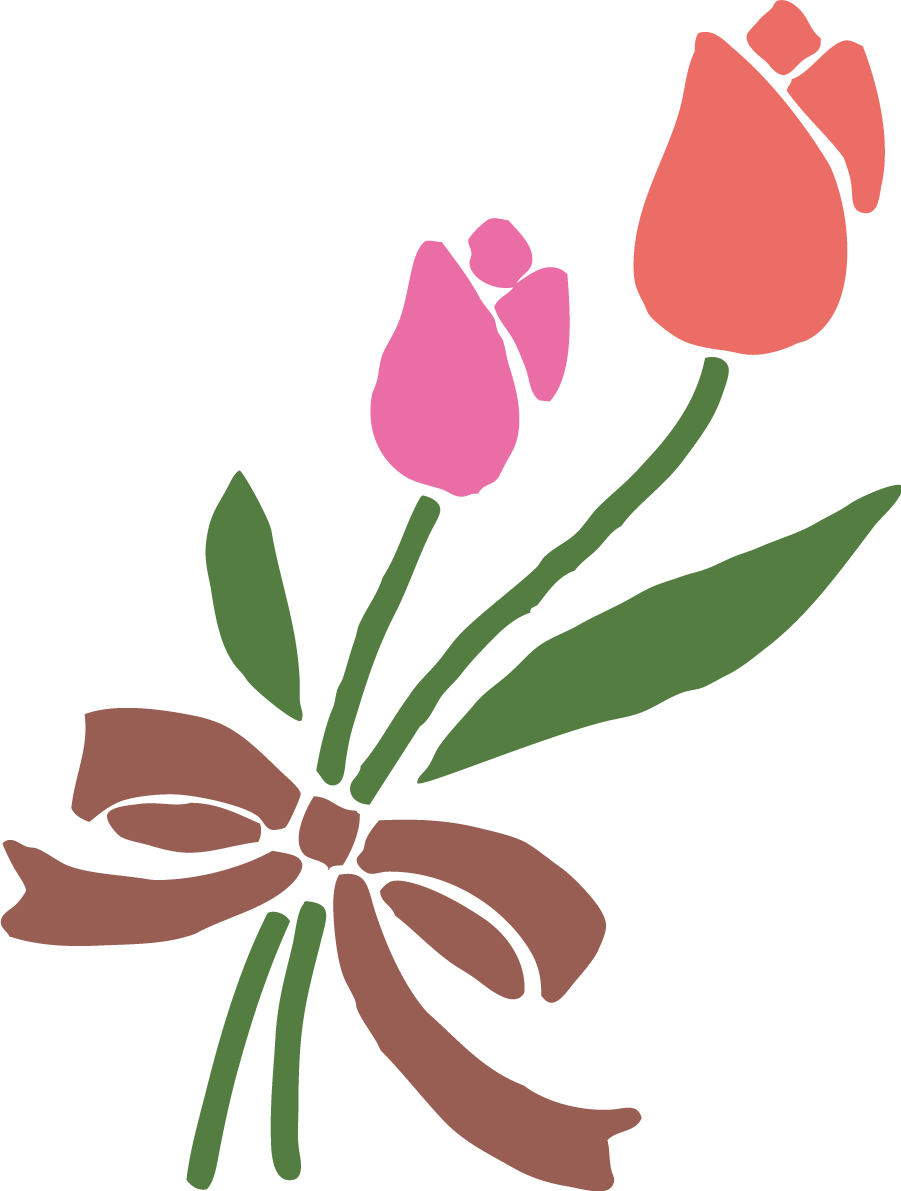 2本のおしゃれチューリップの花束イラスト無料フリー83513に写真・文字を入れる