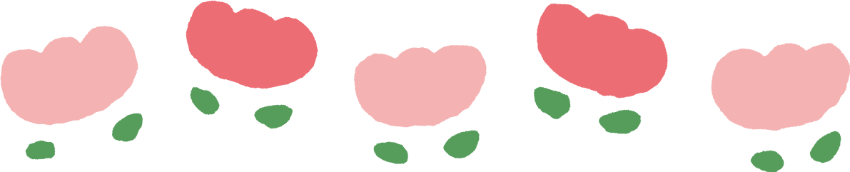 ライン状に並ぶピンクのかわいいチューリップイラスト無料フリー83527に写真・文字を入れる