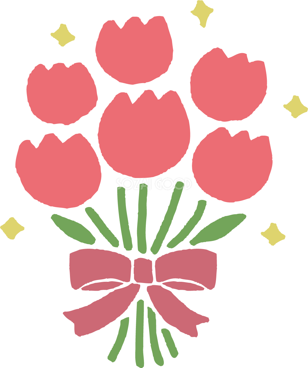 かわいいチューリップの花束イラスト無料フリー83535