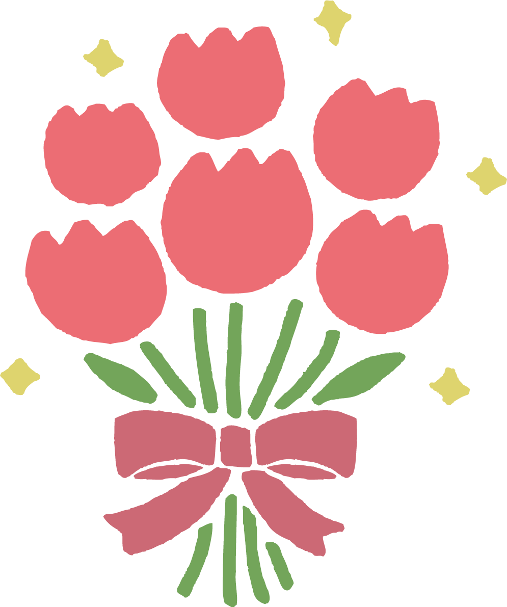 かわいいチューリップの花束イラスト無料フリー83535に写真・文字を入れる