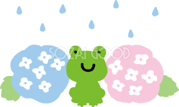 かわいい 長靴に入ったカエル 蛙 のイラスト 梅雨 商用フリー