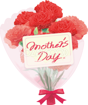 ロゴ文字「mother's Day」おしゃれ綺麗カーネーションイラスト母の日無料フリー83770
