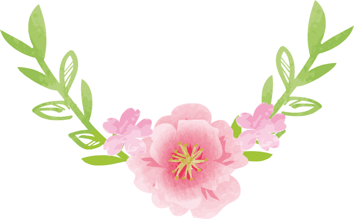 桜と植物のワンポイント無料フリーイラスト83786に写真・文字を入れる