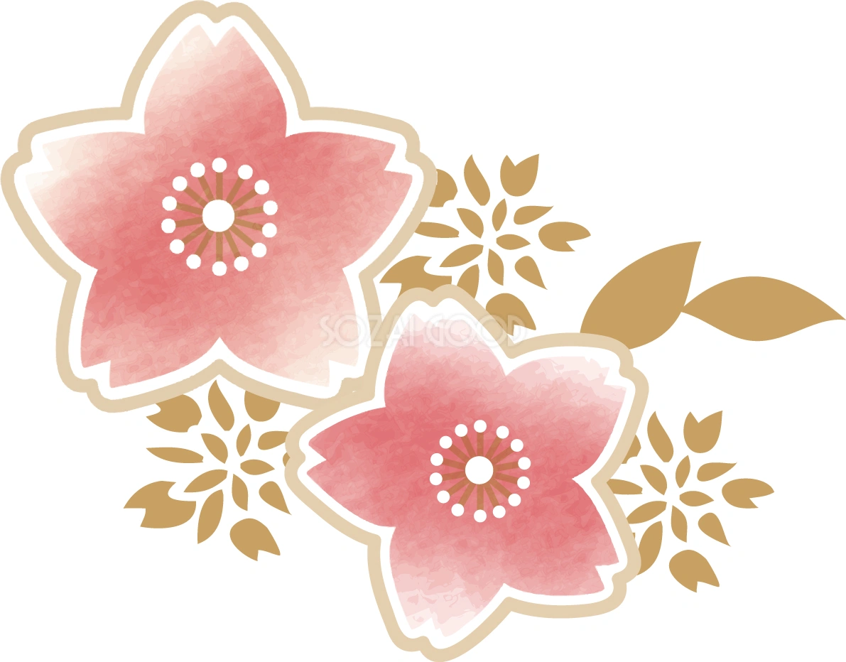 和風桜(ピンクゴールド)無料フリーイラスト83788