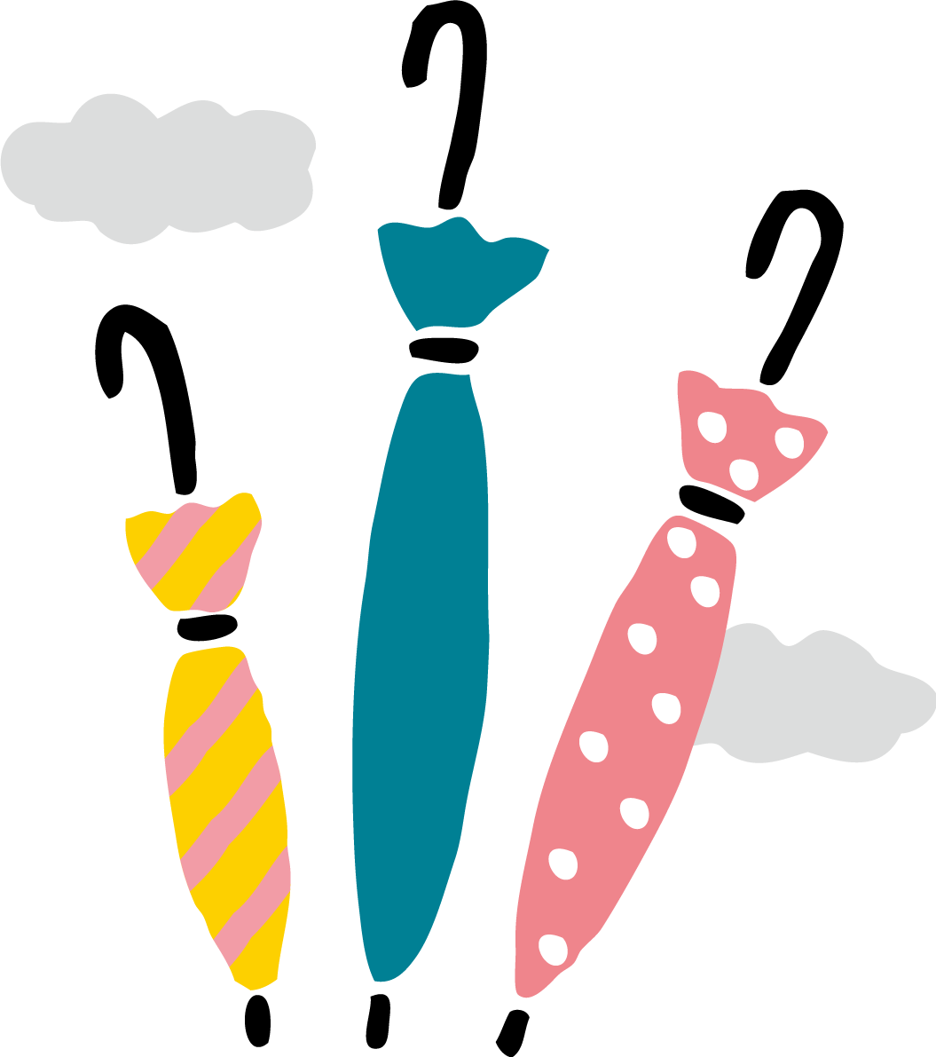 3本の閉じた傘と雨粒のかわいい梅雨の無料フリーイラスト83809に写真・文字を入れる