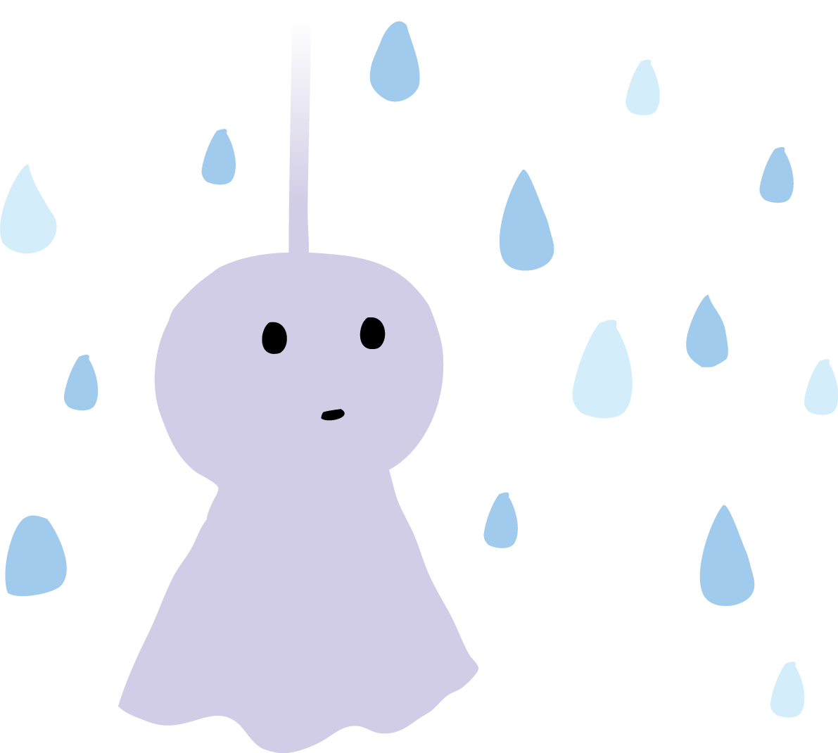 てるてる坊主と雨のかわいい梅雨の無料フリーイラスト83821に写真・文字を入れる