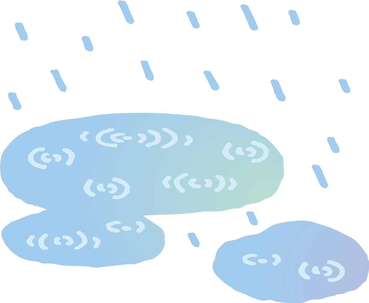 雨と水たまりのかわいい梅雨の無料フリーイラスト83830に写真・文字を入れる
