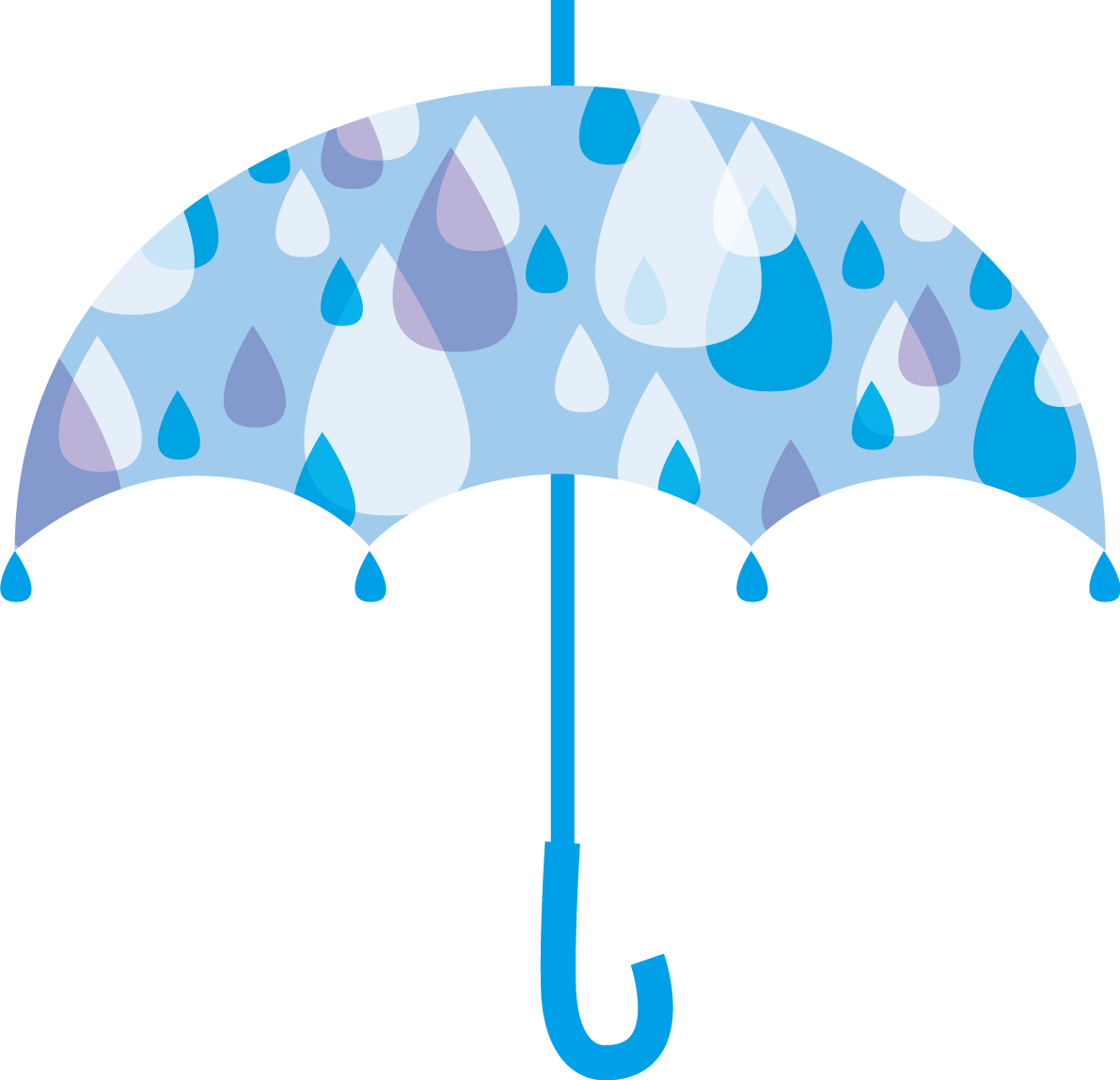 雨粒模様の傘のかわいい梅雨の無料フリーイラスト83833に写真・文字を入れる