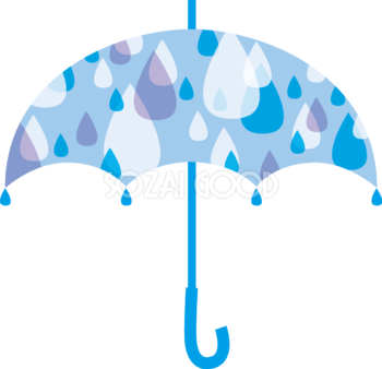 雨粒模様の傘のかわいい梅雨の無料フリーイラスト3 素材good