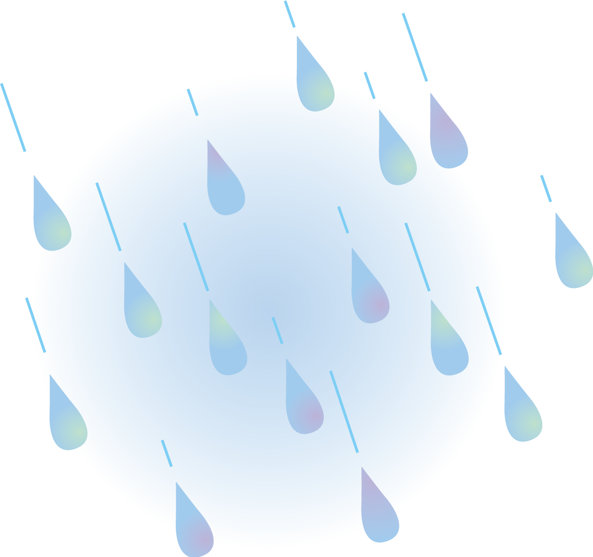 青い光とグラデーションの雨のかわいい梅雨の無料フリーイラスト83853に写真・文字を入れる
