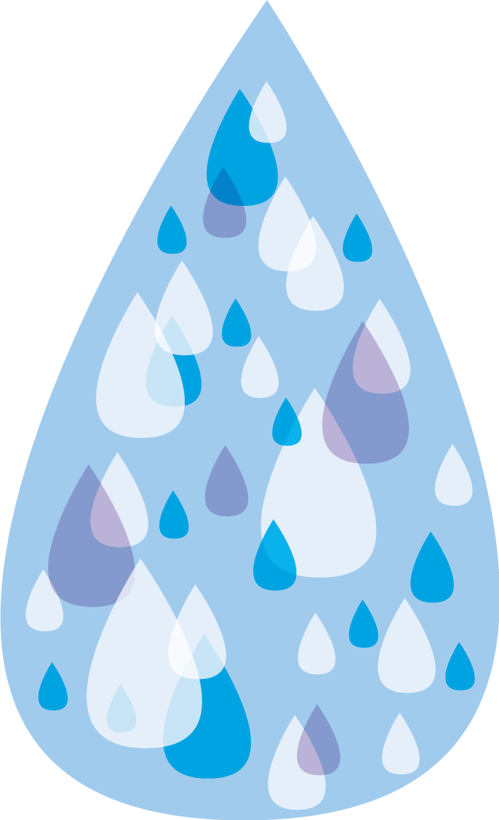 大きな雨粒の中に雨粒模様のかわいい梅雨の無料フリーイラスト83858に写真・文字を入れる