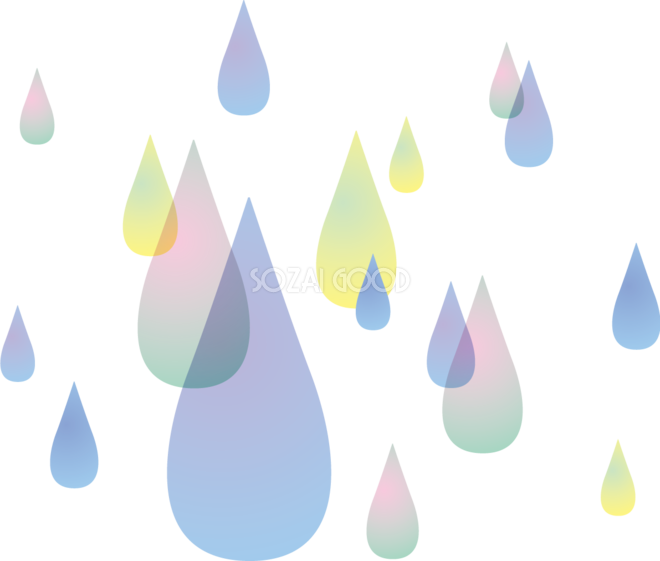 透けて重なる雨粒のかわいい梅雨の無料フリーイラスト859 素材good