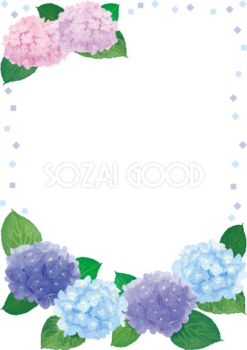 紫陽花フレーム枠イラスト無料フリー 素材good