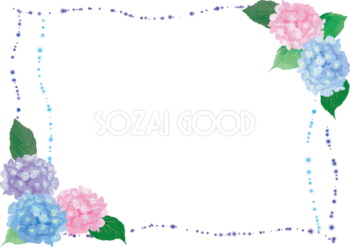 紫陽花フレーム枠イラスト無料フリー 素材good