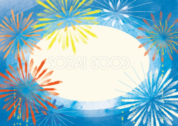 花火フレーム枠イラスト無料フリー 素材good