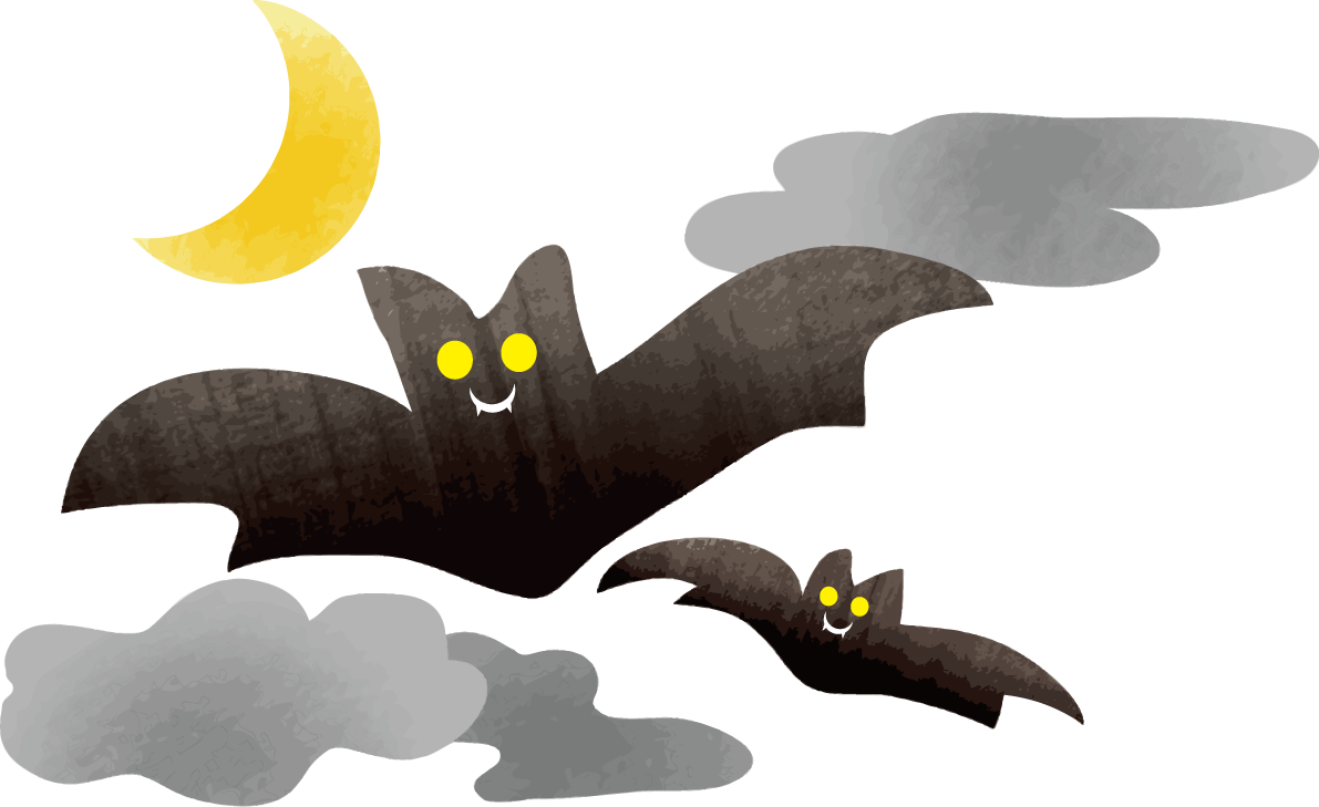 コウモリハロウィンの無料イラスト84024に写真・文字を入れる