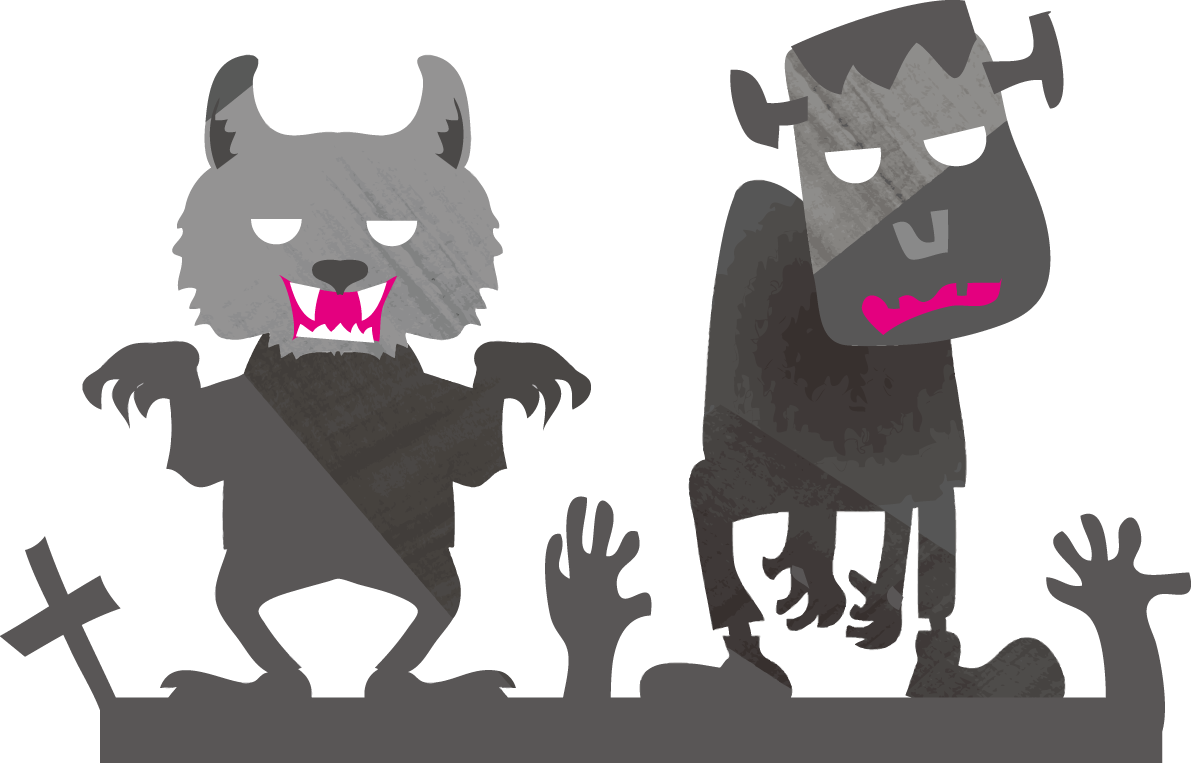 モンスター-かわいいハロウィンの無料イラスト84027に写真・文字を入れる