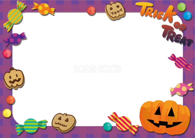 おしゃれかわいい Trickortreat ハロウィンのフレーム枠イラスト 文字 無料フリー 素材good