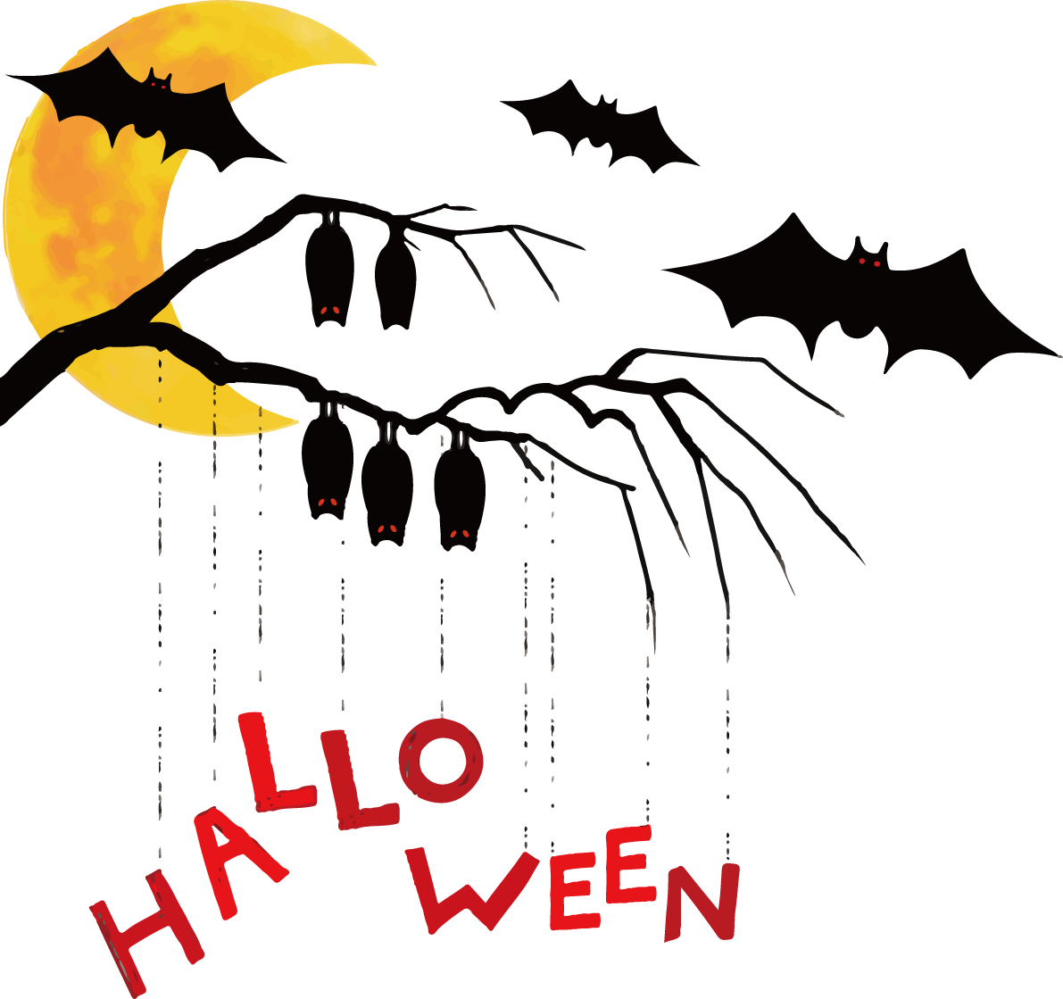 おしゃれ(コウモリ)ハロウィン(文字入り)イラスト無料フリー84064に写真・文字を入れる