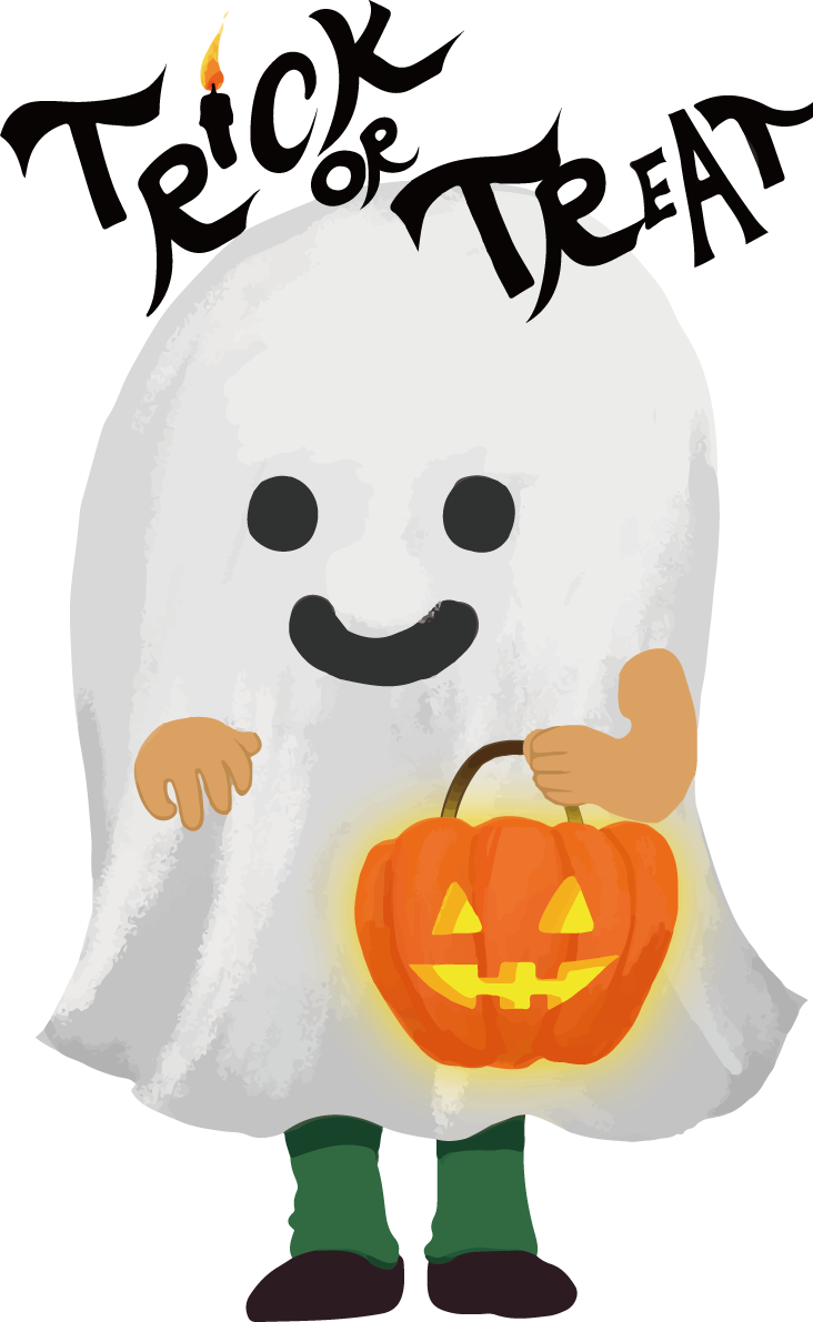 おしゃれかわいい TRICKORTREAT(文字入り)ハロウィンのイラスト無料フリー84072に写真・文字を入れる