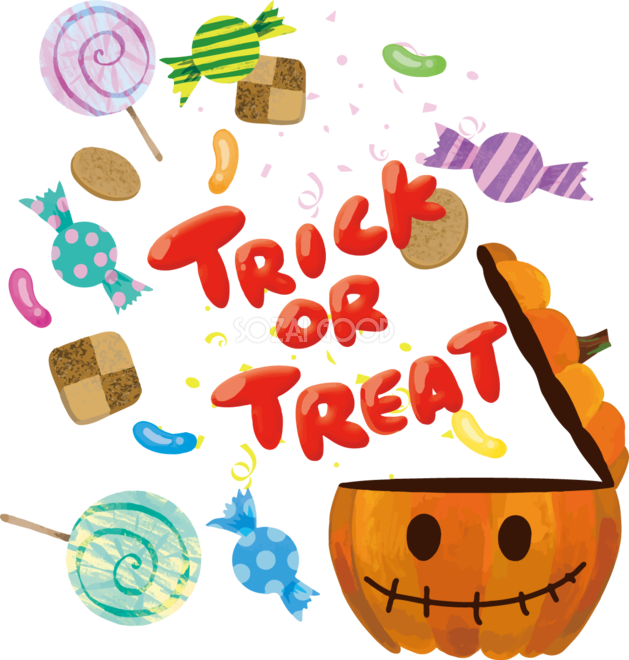 おしゃれかわいいtrickortreatお菓子 ロゴ文字入り ハロウィンの