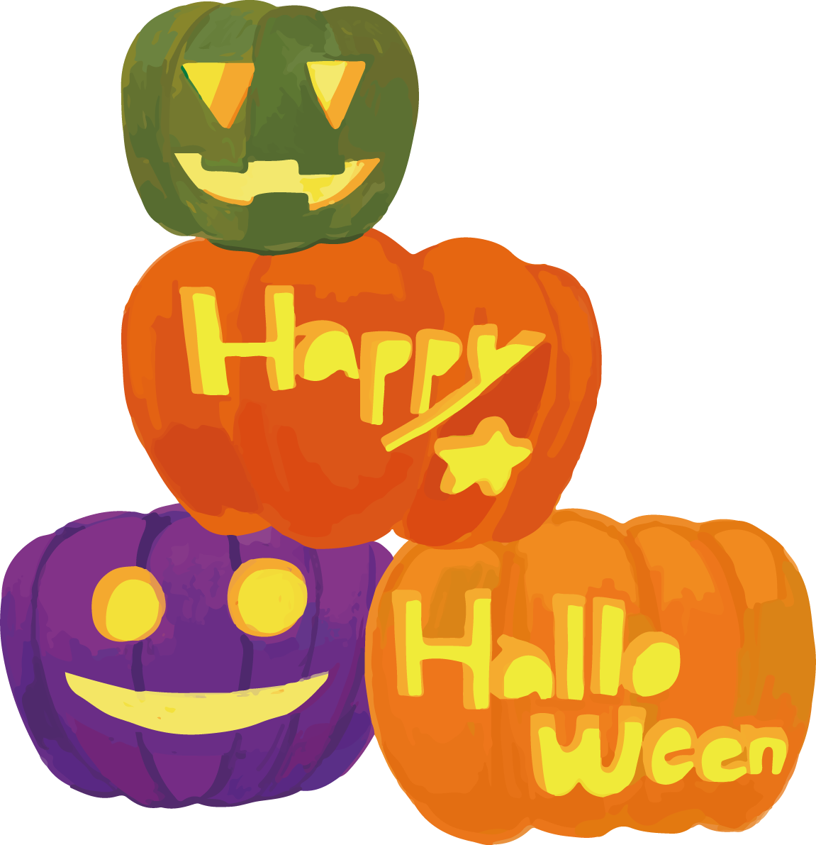 おしゃれジャックオーランタン(文字入り)ハロウィンのイラスト無料フリー84075に写真・文字を入れる