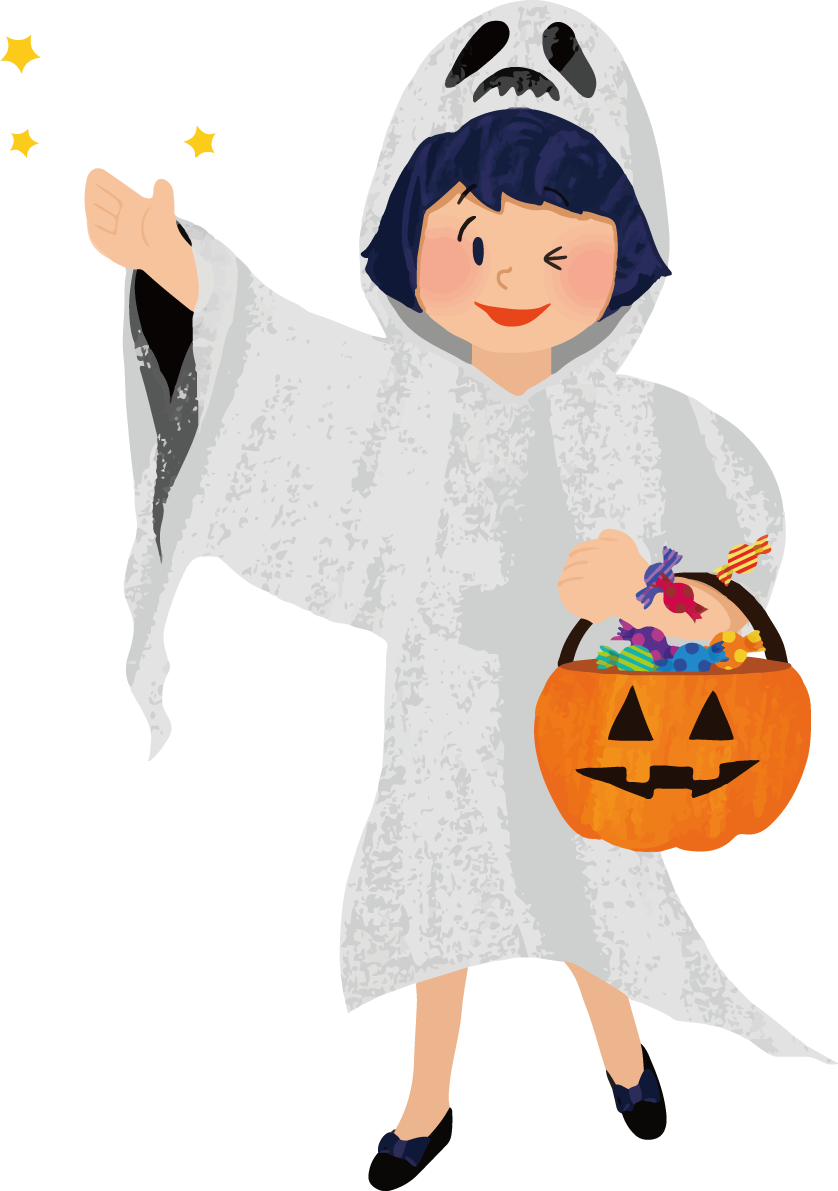 ハロウィン「女の子」かわいい仮装イラスト無料フリー84227に写真・文字を入れる