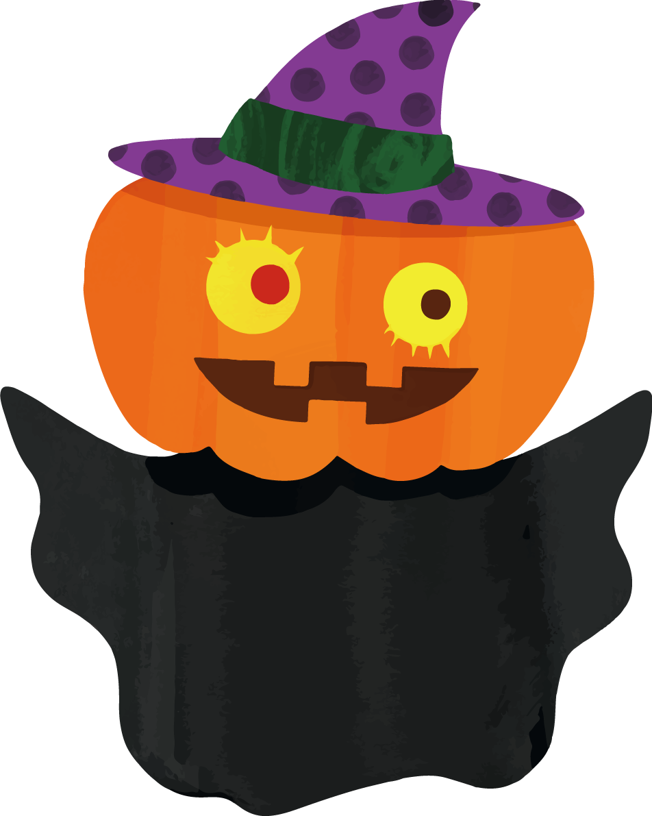 ハロウィン 「かぼちゃのおばけ」イラストかわいい無料フリー84239に写真・文字を入れる