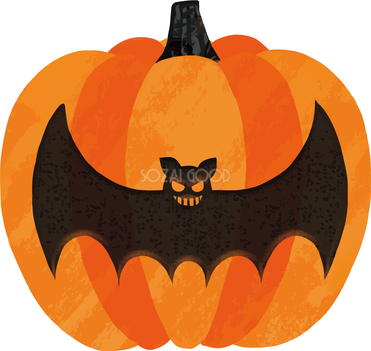 ハロウィン「コウモリの彫刻」イラスト怖い無料フリー84259