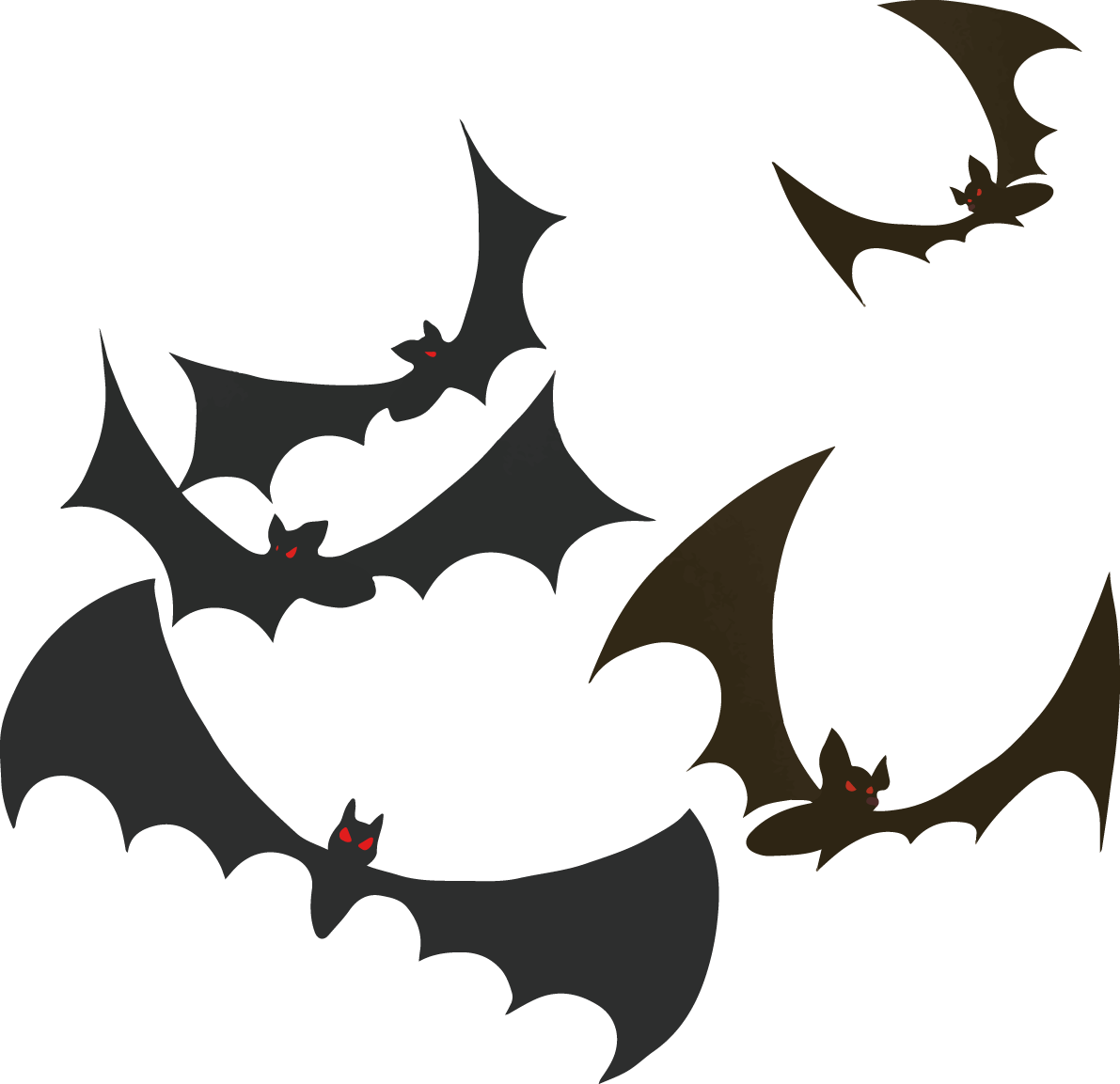 ハロウィン「コウモリ集団」イラスト怖い無料フリー84261に写真・文字を入れる