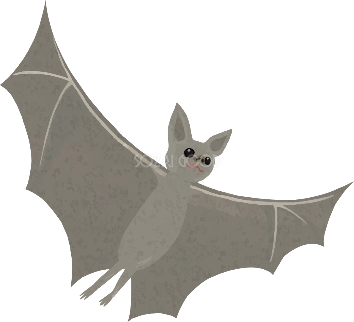 ハロウィン「羽ばたくコウモリ」イラストかわいい無料フリー84264