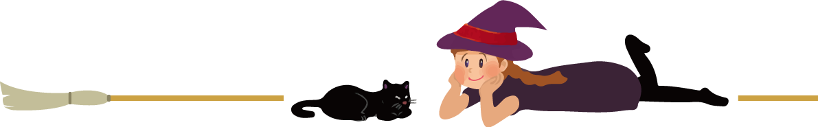 ハロウィン「ラインれ(女の子と黒猫)」かわいいイラスト無料フリー84297に写真・文字を入れる