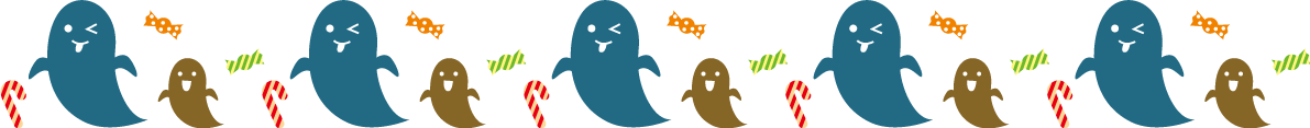 ハロウィン おばけとお菓子のかわいいラインイラスト無料フリー84298に写真・文字を入れる