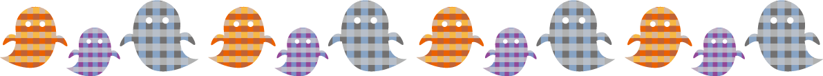 ハロウィン チェック柄のおばけのかわいいラインイラスト無料フリー84304に写真・文字を入れる